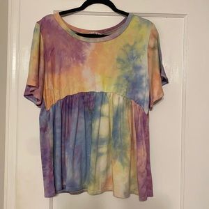 Tie Dye Peplum Boutique Top
